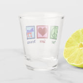 Peace Love Democraat Shot Glas (Achterkant)