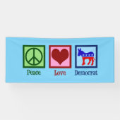 Peace Love Democraat Spandoek (Horizontaal)