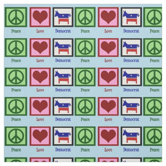 Peace Love Democraat Stof (Swatch)