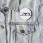 Peace Love Democraten Ronde Button 5,7 Cm (In situ)