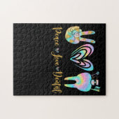 Peace Love Dental Dye Dye Heart Teeth Cute Dentist Legpuzzel (Horizontaal)