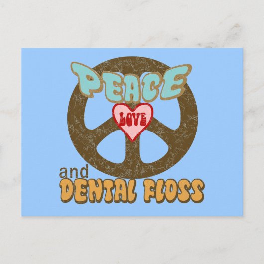 Peace Love Dental Floss  Briefkaart (Voorkant)