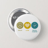 Peace Love Dental Hygiene Ronde Button 5,7 Cm (Voorkant /achterkant)