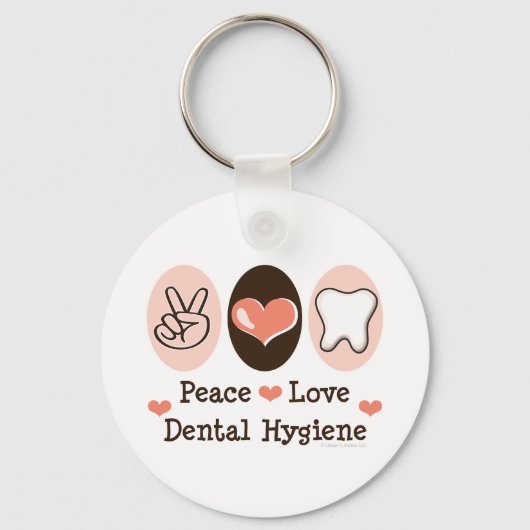 Peace Love Dental Hygiene Sleutelhanger (Voorkant)