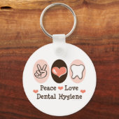 Peace Love Dental Hygiene Sleutelhanger (Voorkant)