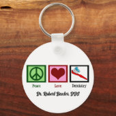 Peace Love Dentistry Cute Dentist Sleutelhanger (Achterkant)