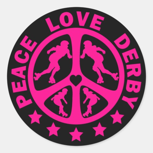 Peace Love Derby Ronde Sticker (Voorkant)
