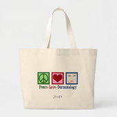 Peace Love Dermatology Grote Tote Bag (Voorkant)