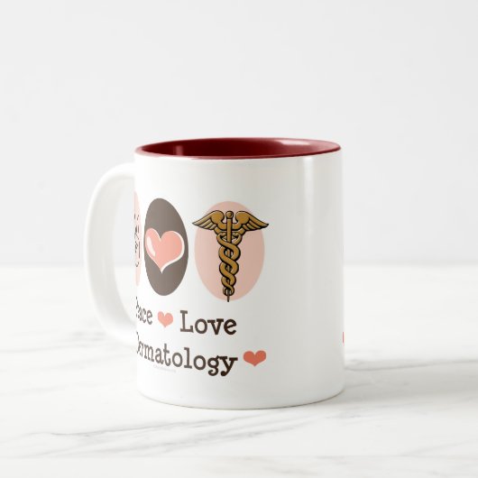 Peace Love Dermatology Mok (Voorkant links)