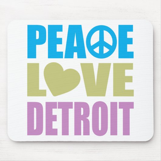 Peace Love Detroit Muismat (Voorkant)
