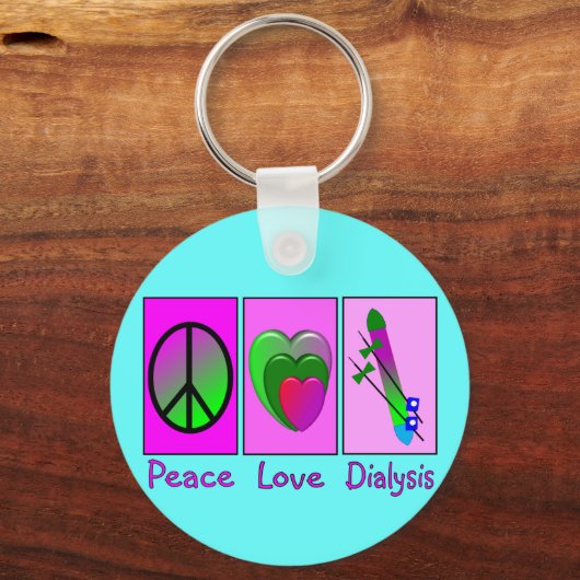 Peace Love Dialyse Sleutelhanger (Voorkant)