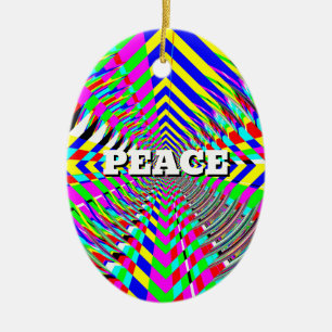 PEACE LOVE Diamantkunst Keramisch Ornament