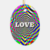 PEACE LOVE Diamantkunst Keramisch Ornament (Achterkant)