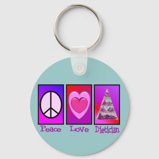 Peace Love-diëticien Sleutelhanger (Voorkant)