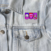 Peace Love-diëticien Vierkante Button 5,1 Cm (In situ)