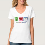 Peace Love Dietitian T-shirt<br><div class="desc">Peace Love Dietitian gift voor een diëticiaanse voedingsdeskundige die klanten met voeding helpt. Een gave voor een afstuderen op het gebied van de diëtetica.</div>