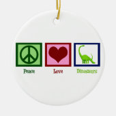 Peace Love Dinosaurs Keramisch Ornament (Voorkant)