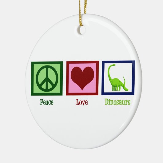 Peace Love Dinosaurs Keramisch Ornament (Links)
