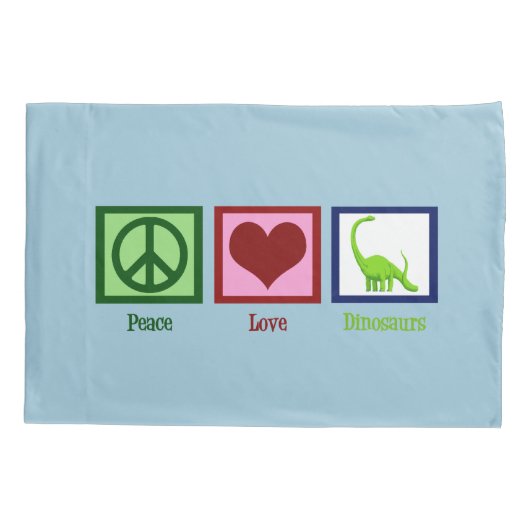 Peace Love Dinosaurs Kussensloop (Achterkant)