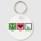 Peace Love Dinosaurs Sleutelhanger (Voorkant)