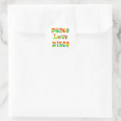 Peace Love Disco Ronde Sticker (Tas)