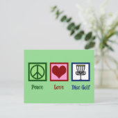 Peace Love Disk Golf Briefkaart (Staand voorkant)