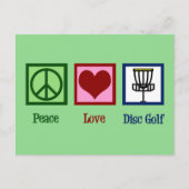 Peace Love Disk Golf Briefkaart (Voorkant)