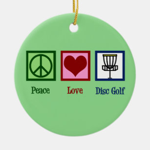Peace Love Disk Golf Keramisch Ornament