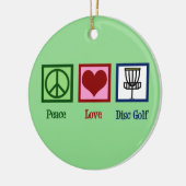 Peace Love Disk Golf Keramisch Ornament (Links)