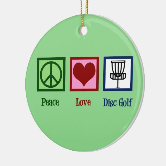 Peace Love Disk Golf Keramisch Ornament (Links)