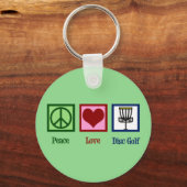 Peace Love Disk Golf Sleutelhanger (Voorkant)