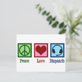 Peace Love Dispatch Operator Dispatcher Briefkaart (Staand voorkant)