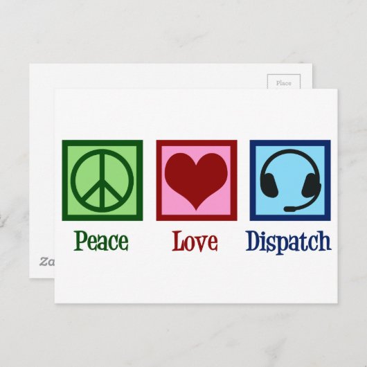 Peace Love Dispatch Operator Dispatcher Briefkaart (Voorkant / Achterkant)