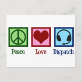 Peace Love Dispatch Operator Dispatcher Briefkaart (Voorkant)