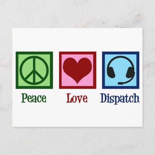 Peace Love Dispatch Operator Dispatcher Briefkaart (Voorkant)