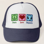Peace Love Dispatch Operator Dispatcher Trucker Pet<br><div class="desc">De gift van de Verzender van de Liefde van de Vrede met een vredesteken,  een hart,  en een paar hoofdtelefoons voor een verzender.</div>