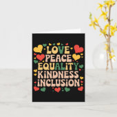 Peace Love Diversity Inclusion Black History Month Kaart (Gele Bloem)