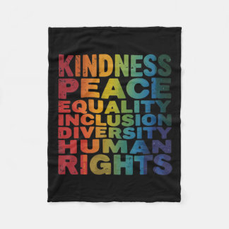 Peace Love Diversity Inclusion Equality Black Hist Fleece Deken