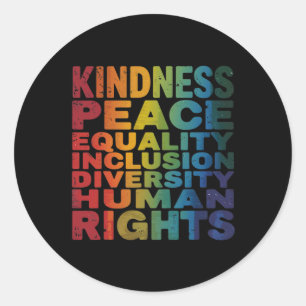 Peace Love Diversity Inclusion Equality Black Hist Ronde Sticker