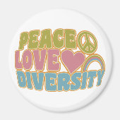 PEACE LOVE DIVERSITY-magneet Magneet (Voorkant)