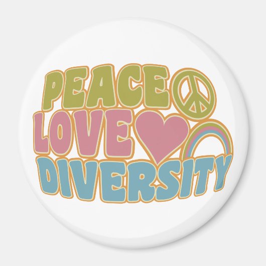 PEACE LOVE DIVERSITY-magneet Magneet (Voorkant)
