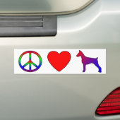 Peace Love Doberman Pinschers Bumpersticker (Op auto)