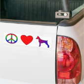 Peace Love Doberman Pinschers Bumpersticker (Op Truck)