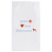 Peace Love Dobermans Klein Cadeauzakje (Achterkant)