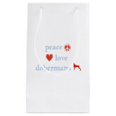 Peace Love Dobermans Klein Cadeauzakje (Voorkant)