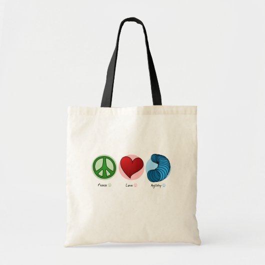 Peace Love & Dog Agility Canvas tas (Voorkant)
