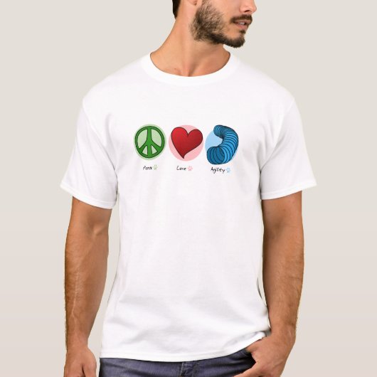 Peace Love & Dog Agility T-Shirt (Voorkant)