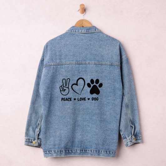 Peace Love Dog Denim Jacket (Hangar)