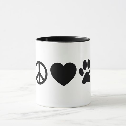 Peace, Love & Dogs 11 oz Combo Beker Mok (Midden)