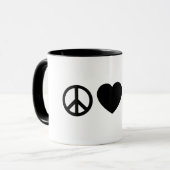 Peace, Love & Dogs 11 oz Combo Beker Mok (Voorkant links)